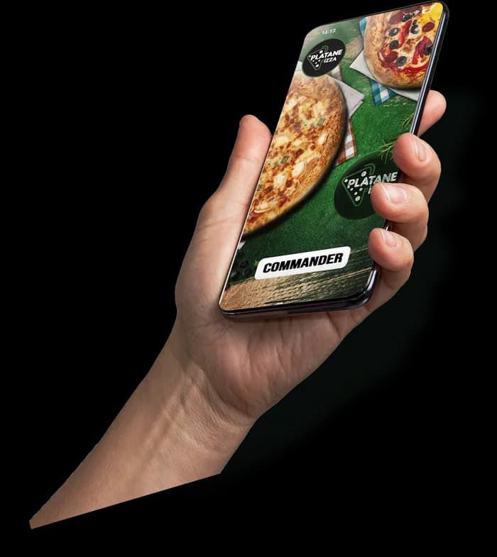 L'application Platane Pizza sur mobile